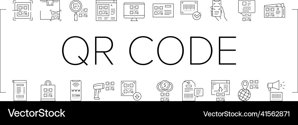 Qr code identification collection icons set Qr code identification collection icons set vector image