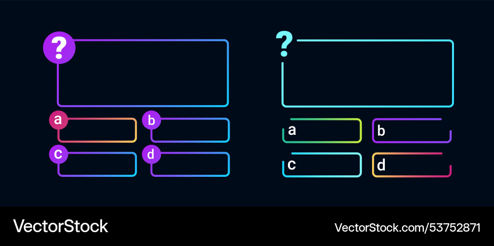 Question frame for quiz game in colorful style vector image