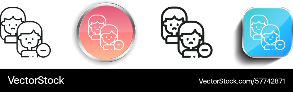 Remove friend icon thin linear regular and button vector image