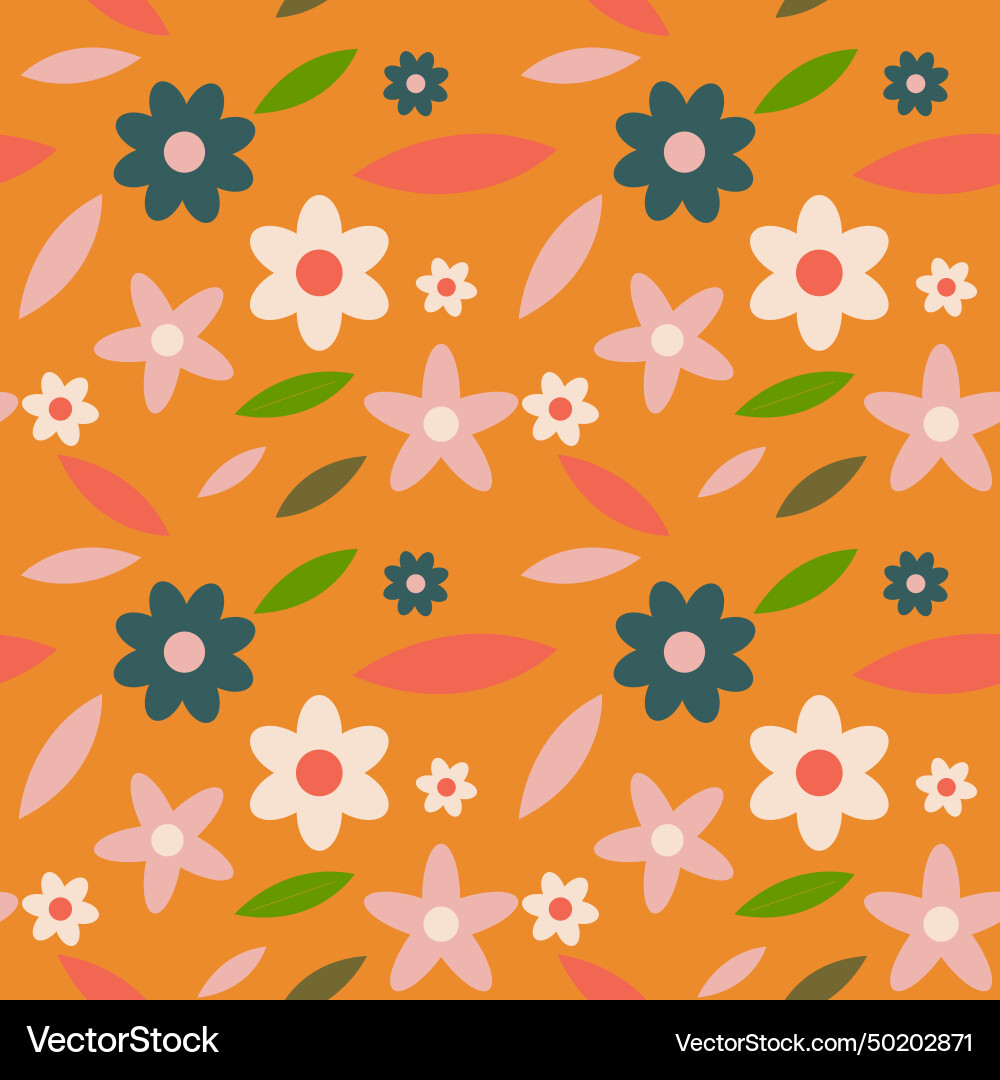 Seamless flower pattern element shape doodle Seamless flower pattern element shape doodle vector image