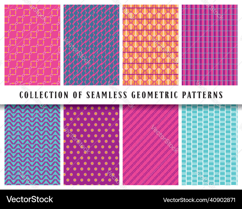 Seamless geometric pattern background collection Seamless geometric pattern background collection Vector Image