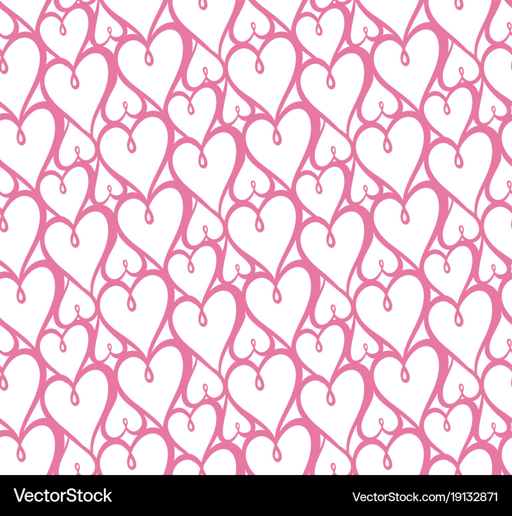 Seamless hearts pattern repeating texture Vector Image