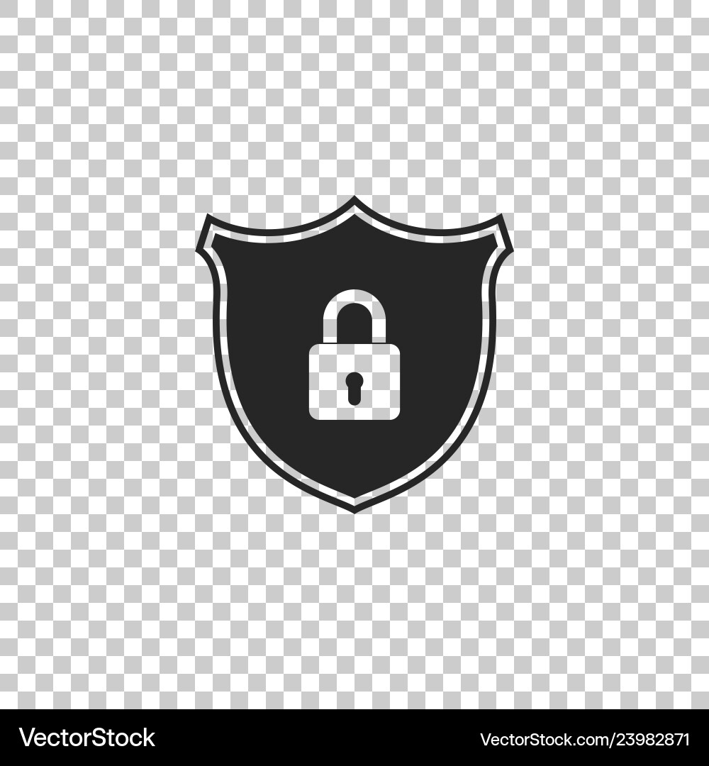 Security Shield with Lock Icon vector image