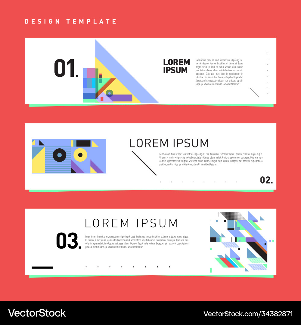 Set abstract banner web design template retro Set abstract banner web design template retro vector image