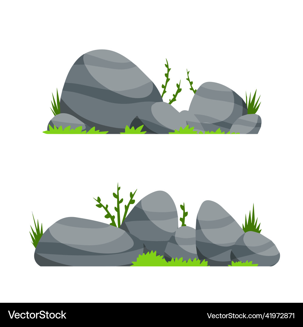 Set aus Steinen Landschaft Naturwälder Set aus Steinen Landschaft Naturwälder vektorbild