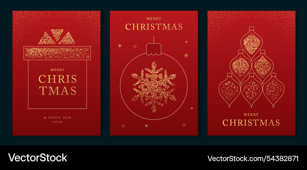 Set of merry christmas and happy new year cards Set of merry christmas and happy new year cards vector image