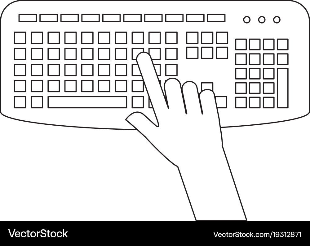 User with keyboard icon Vector Image