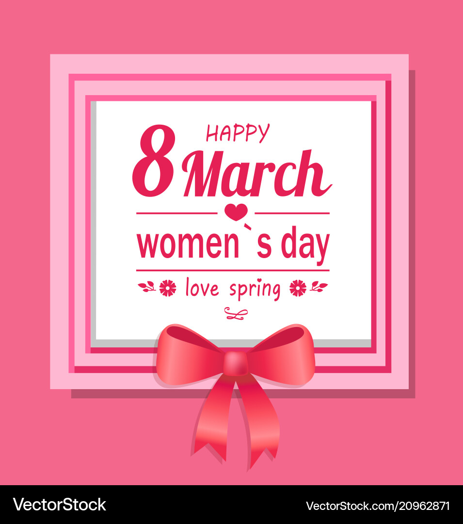 Women's Day - Pink & Floral Celebration Vector Image