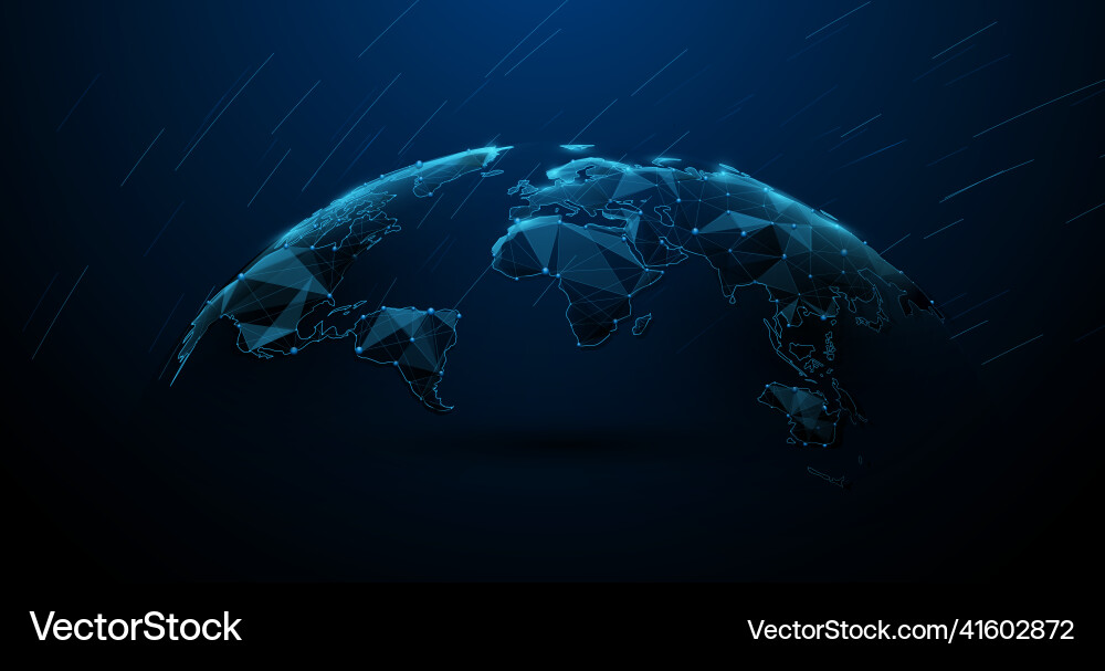 Abstract 3D World Map Network vector image