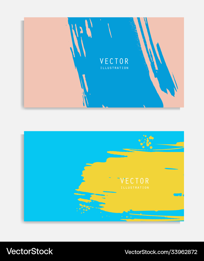 Abstract ink brush banners set with grunge effect Abstract ink brush banners set with grunge effect vector image