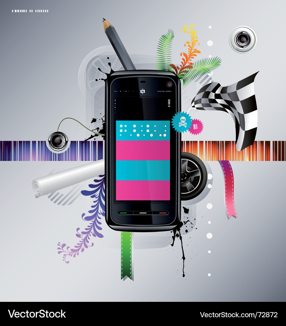 Abstract Phone with Pattern Background vector image