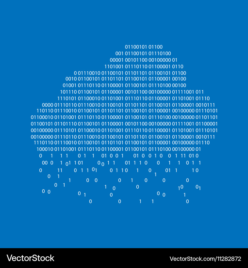 Binary Cloud Data Storage vector image