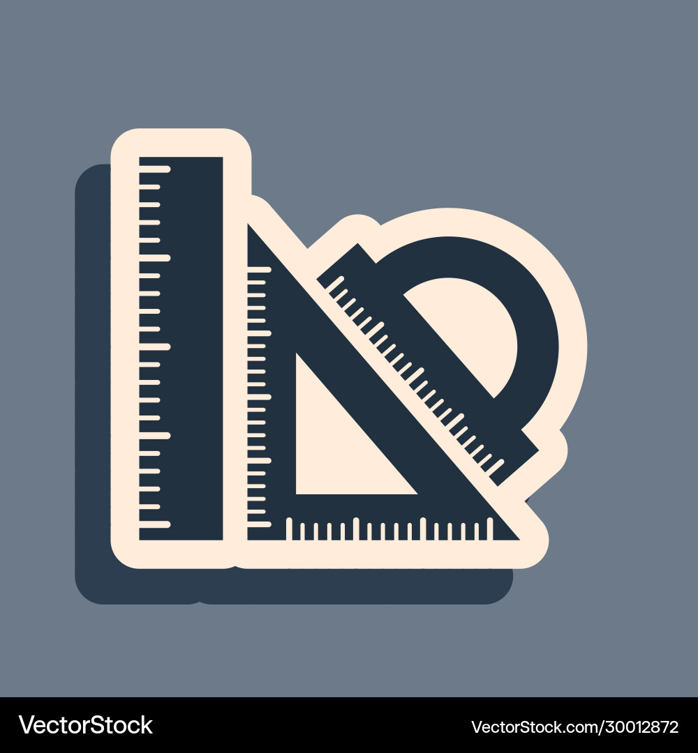 Black set ruler triangular and protractor Black set ruler triangular and protractor vector image