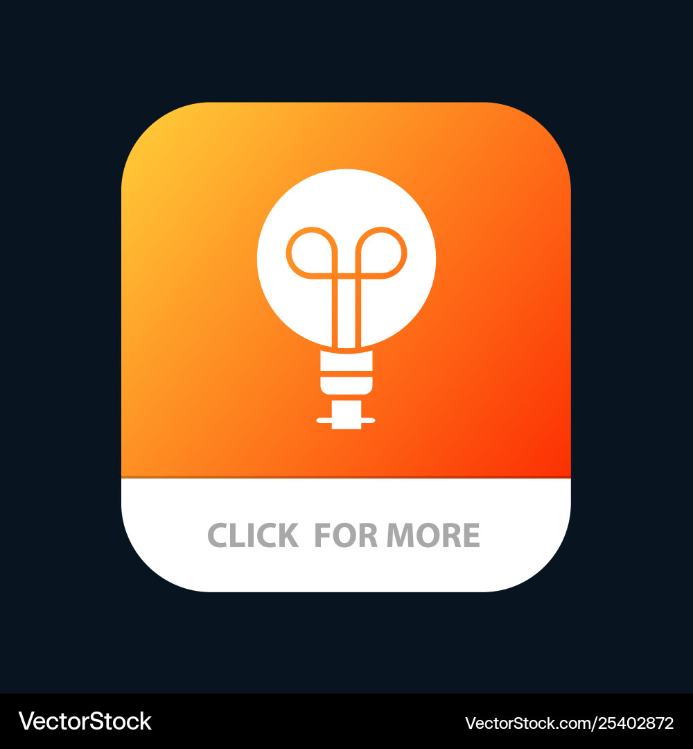 Bulb light design mobile app button android Vector Image