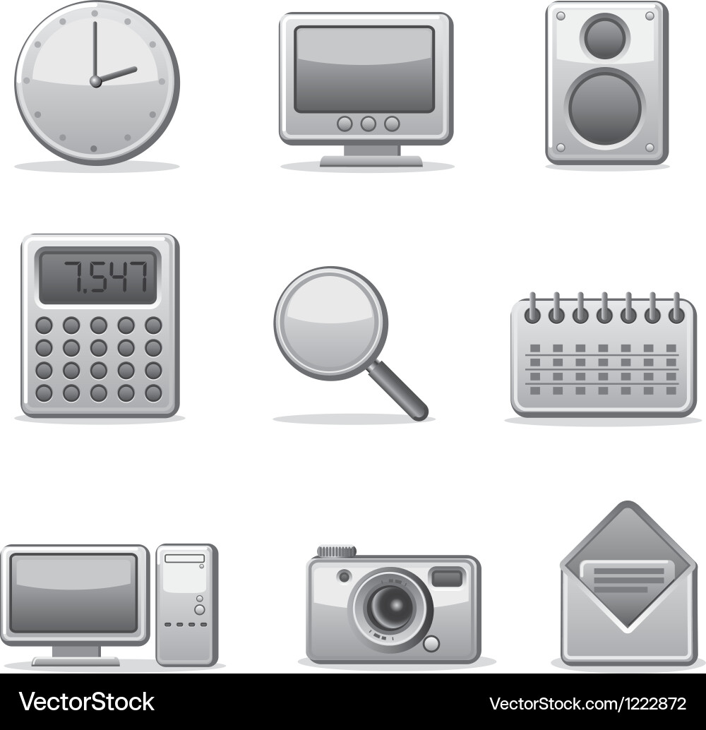 Computer applications icon set Vector Image