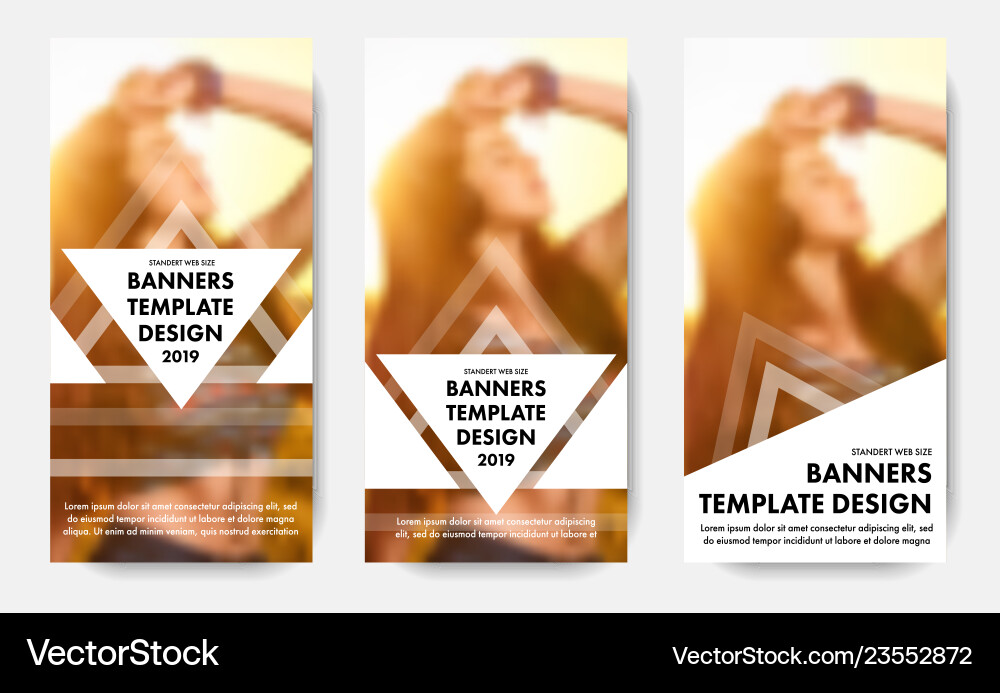 Design vertical web banners with triangular Design vertical web banners with triangular vector image