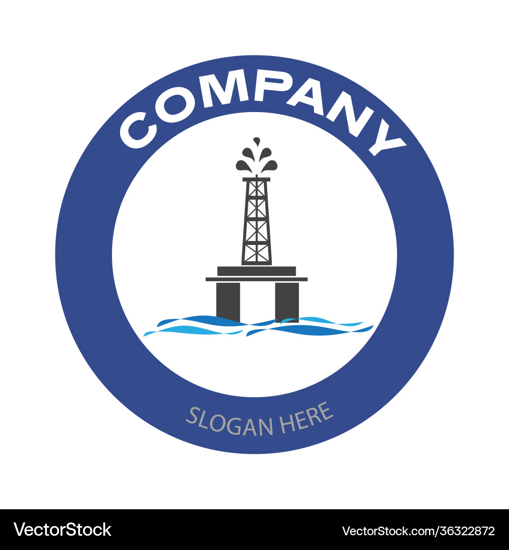 Drilling rig company logo Drilling rig company logo vector image