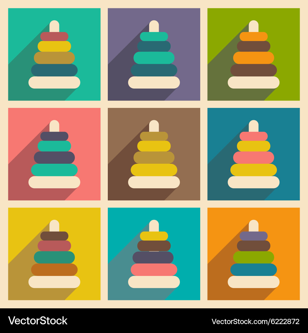 Flat with shadow concept and mobile application Vector Image