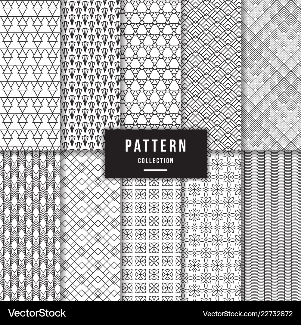 Geometric Pattern Collection Vector Image