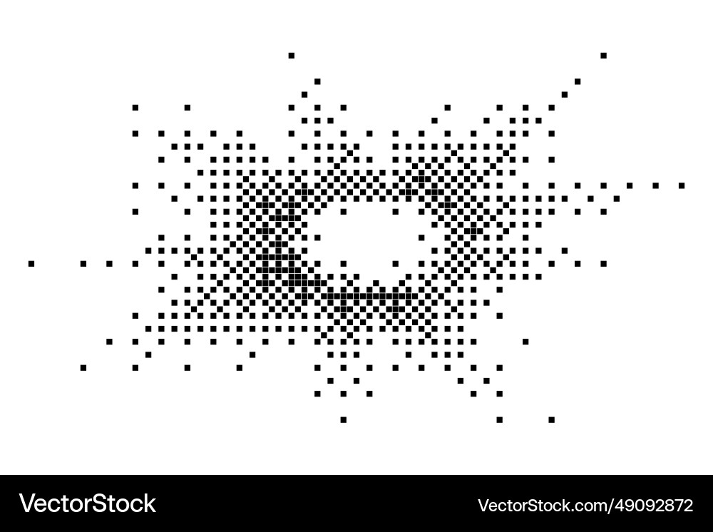 Halftone explosion with rays squares texture vector image