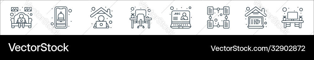 Home line icons linear set quality Home line icons linear set quality vector image