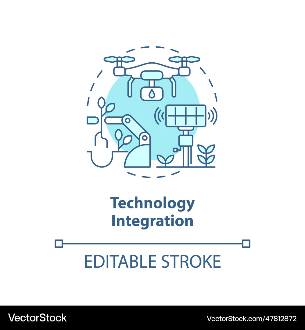 Linear customizable technology integration icon Linear customizable technology integration icon vector image