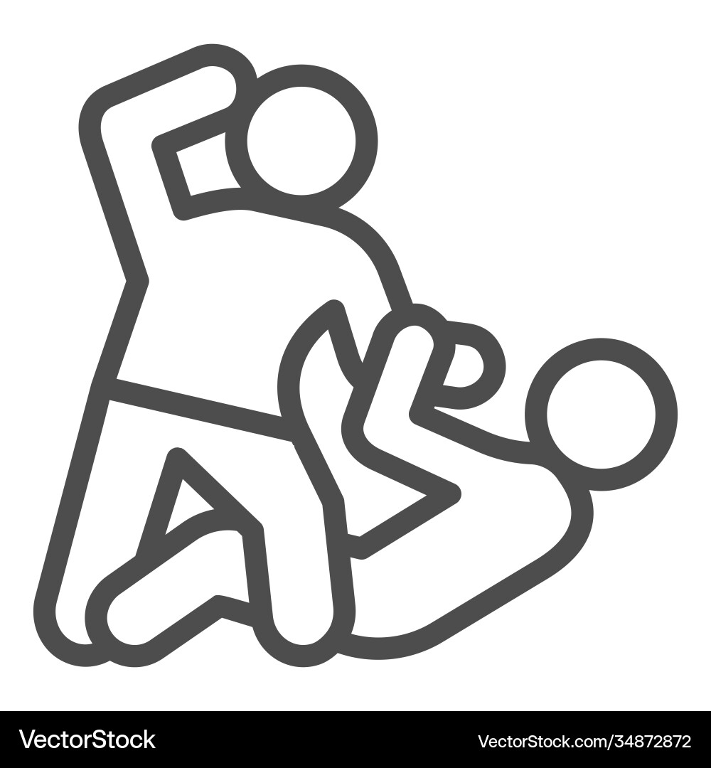 Man defending herself from bandit line icon self Man defending herself from bandit line icon self Vector Image