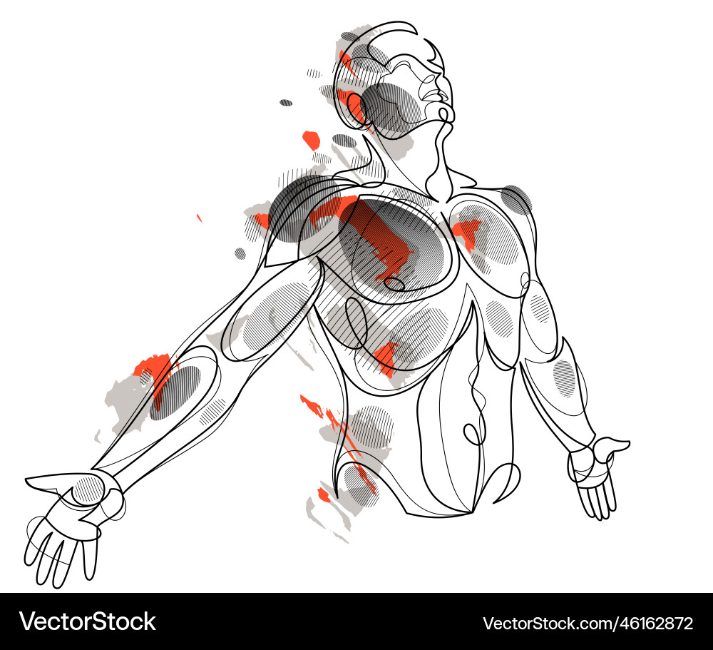 Man with spread hands showing pose of freedom Man with spread hands showing pose of freedom vector image