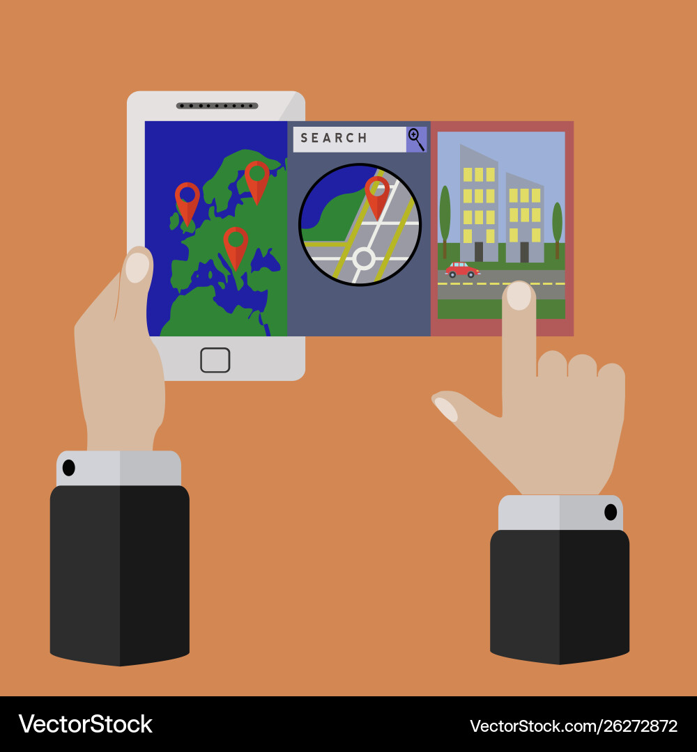 Mobile application for location and geo tagging Vector Image
