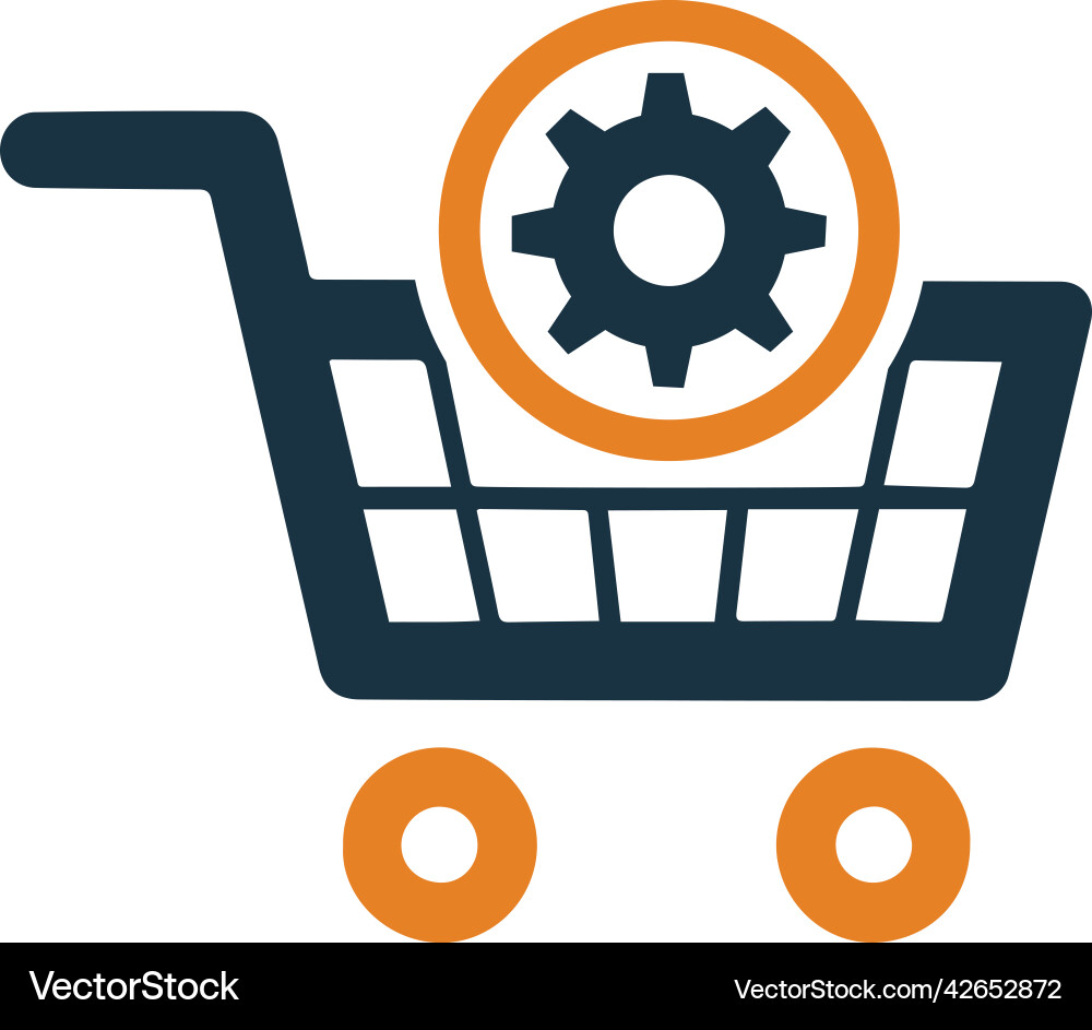 Service basket cart setting icon simple editable Vector Image