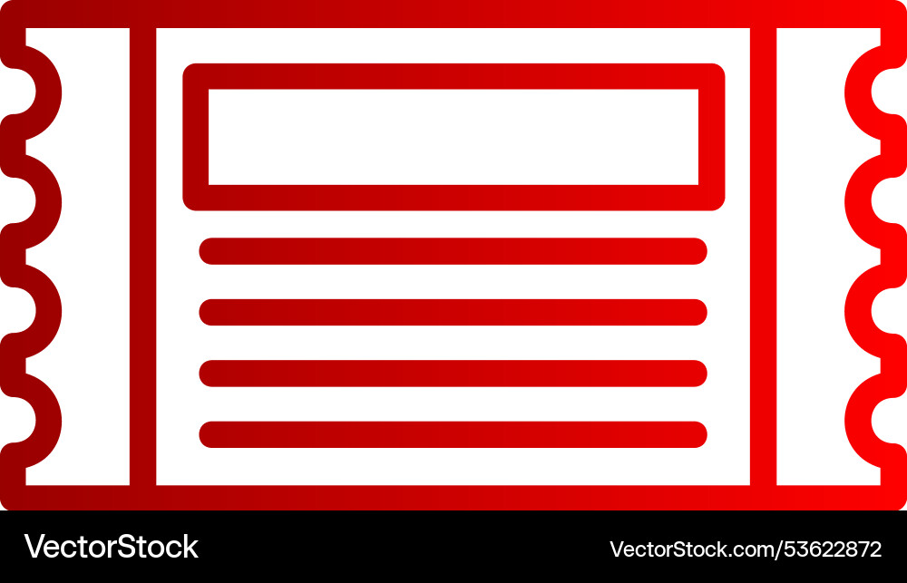 Ticket line gradient icon Vector Image