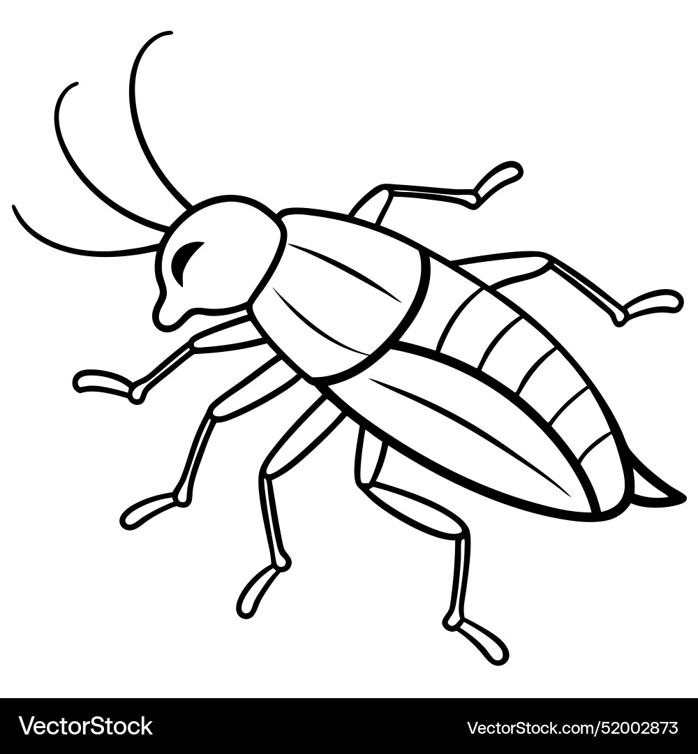 Cockroach bug runs icon vector image