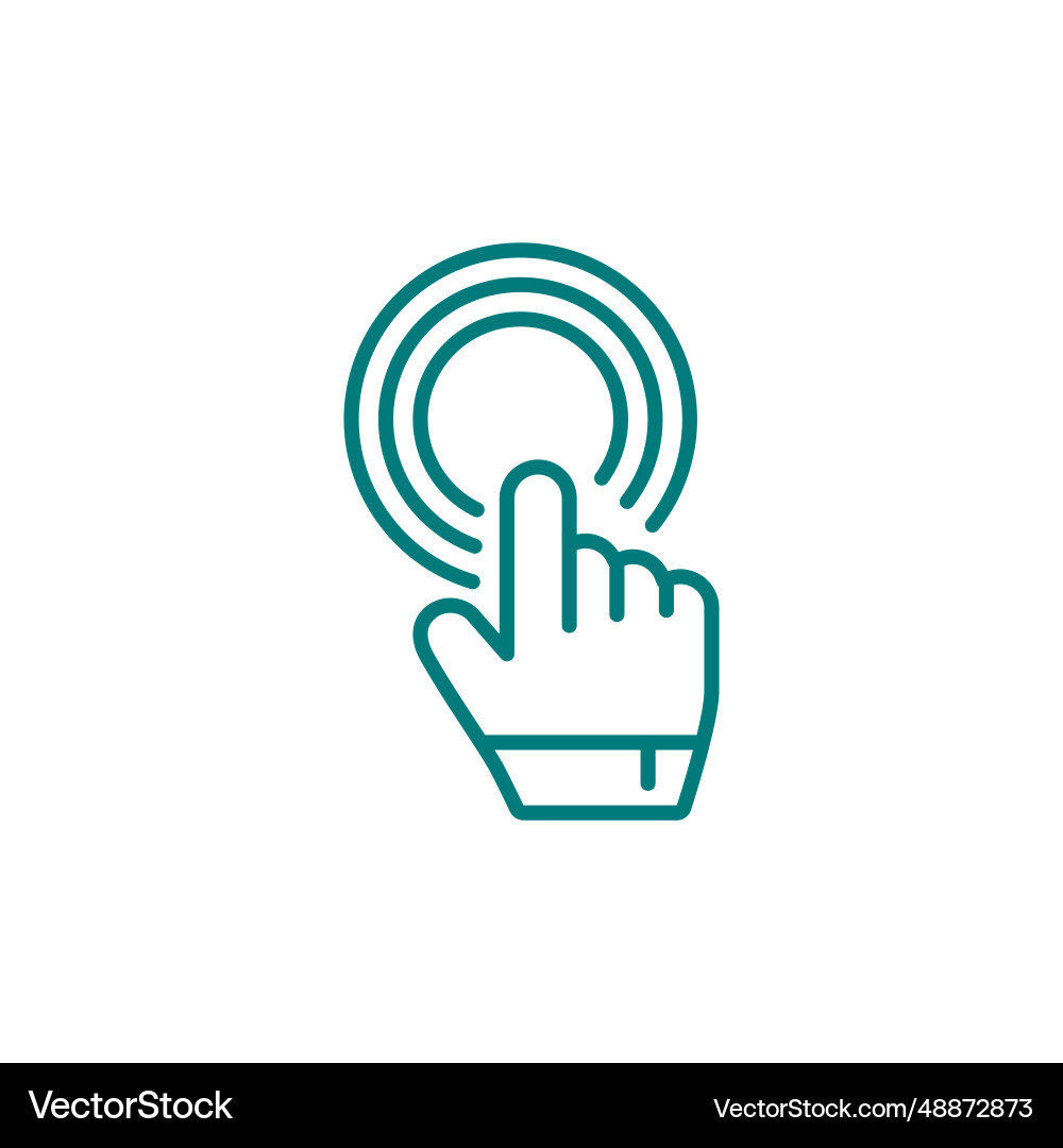Hand pointer clicking stroke icon Vector Image