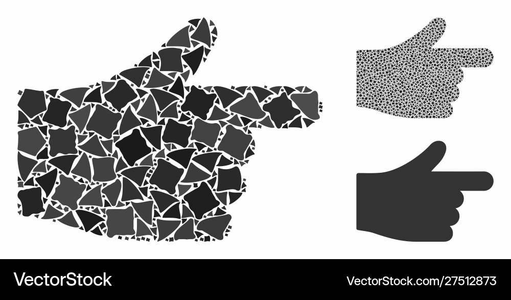 Index hand composition icon abrupt items Index hand composition icon abrupt items vector image