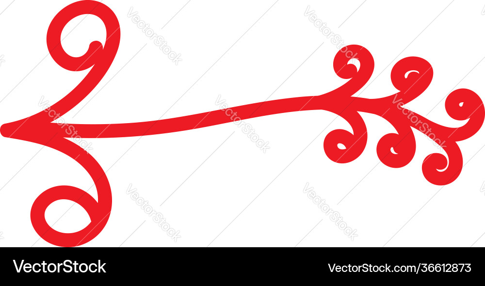 Interesting red arrow pointing to left vector image