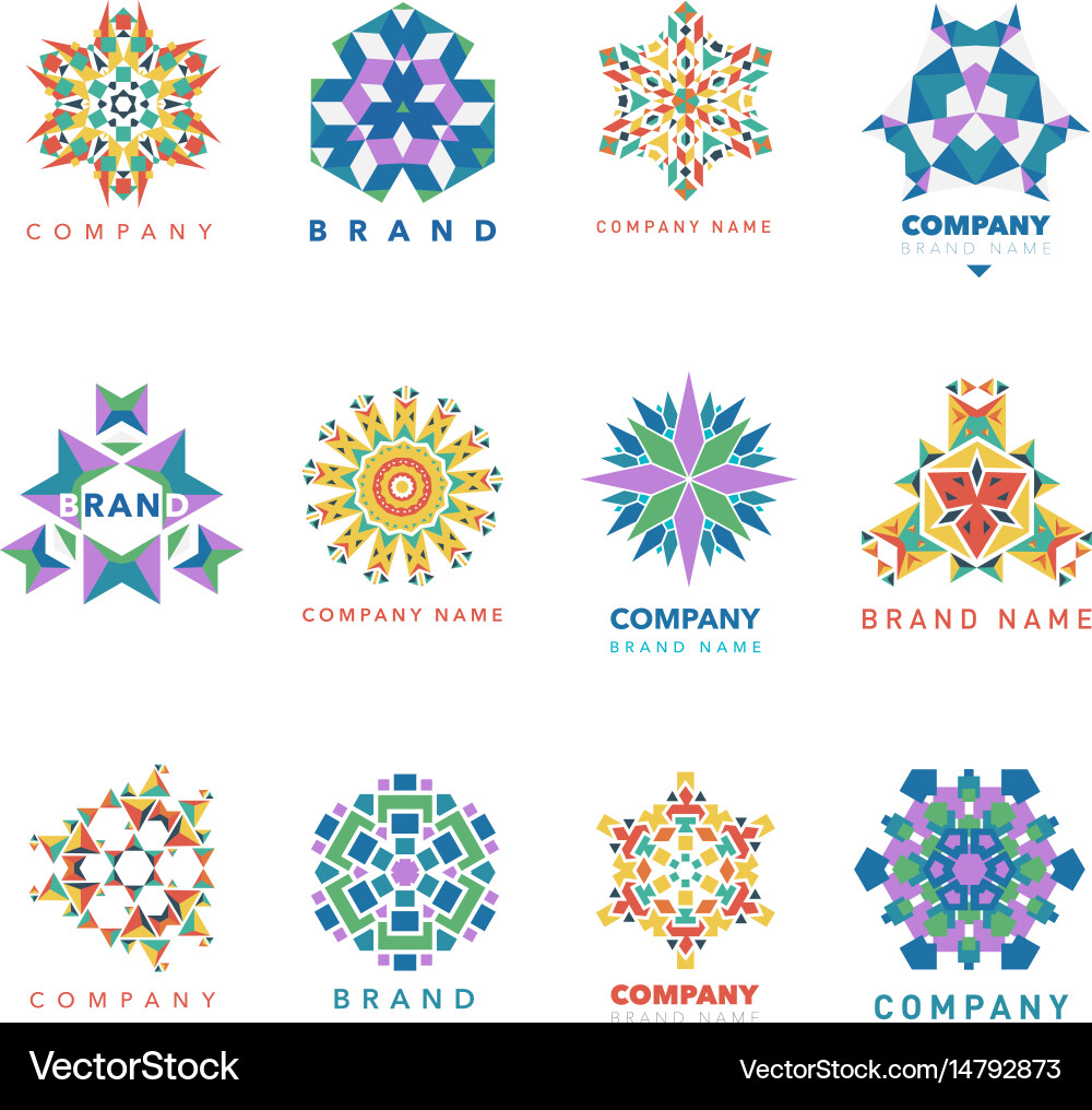 Kaleidoscope Mandala Logo Vector Image