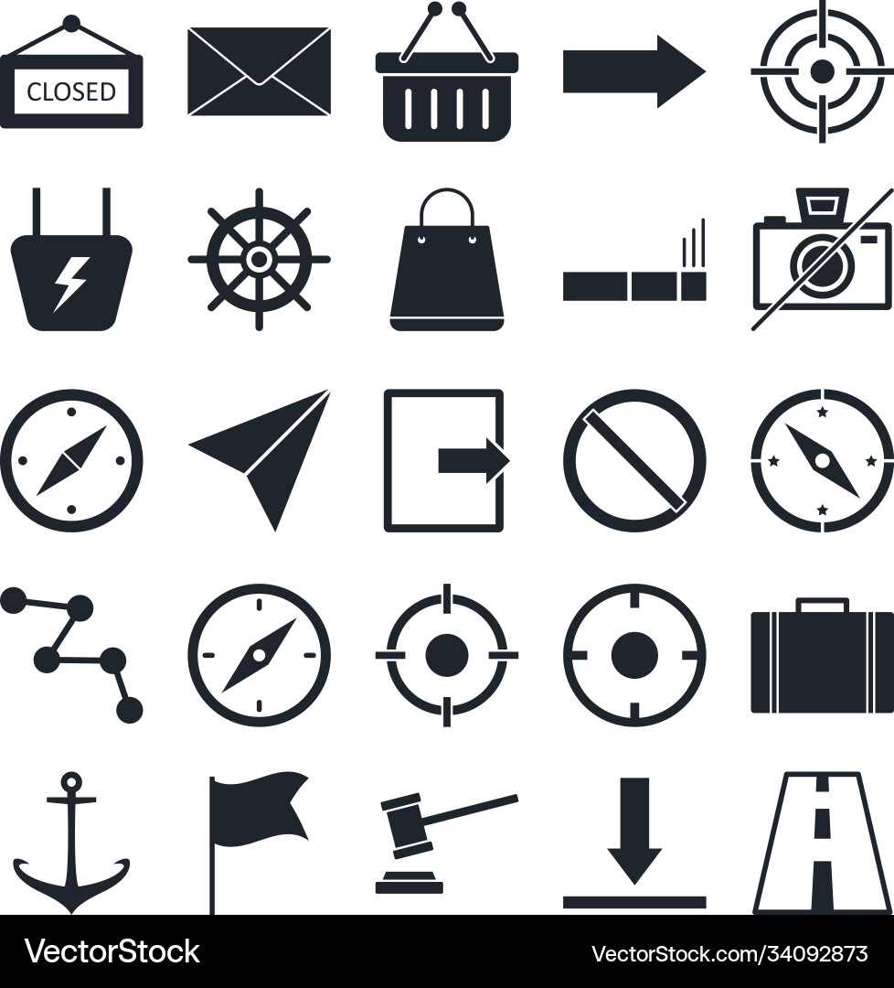 Map and navigation icons can be easily mod vector image