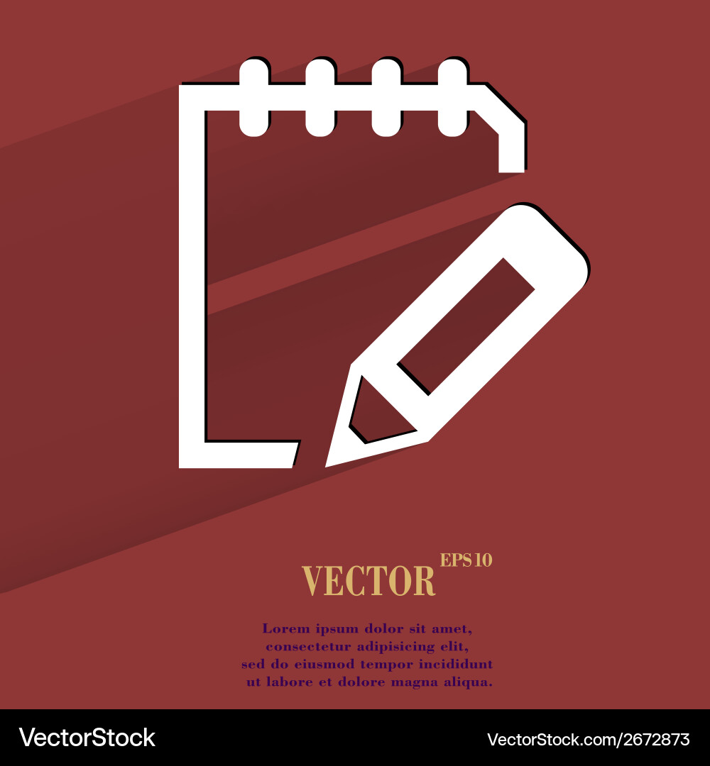 Notepad paper documents flat modern web button Vector Image