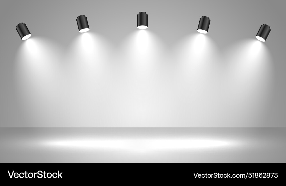 Realistic shiny focus light on empty background Vector Image