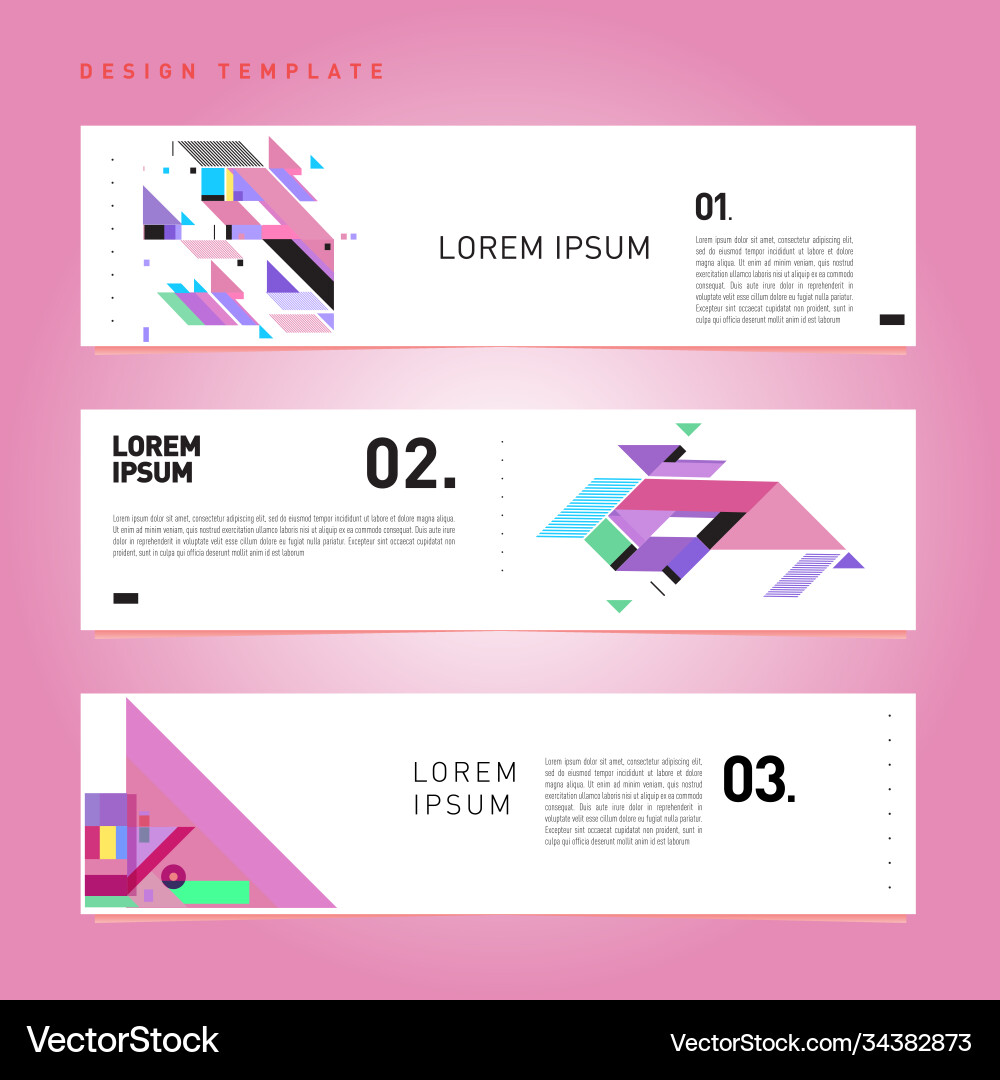 Set abstract banner web design template retro Set abstract banner web design template retro vector image