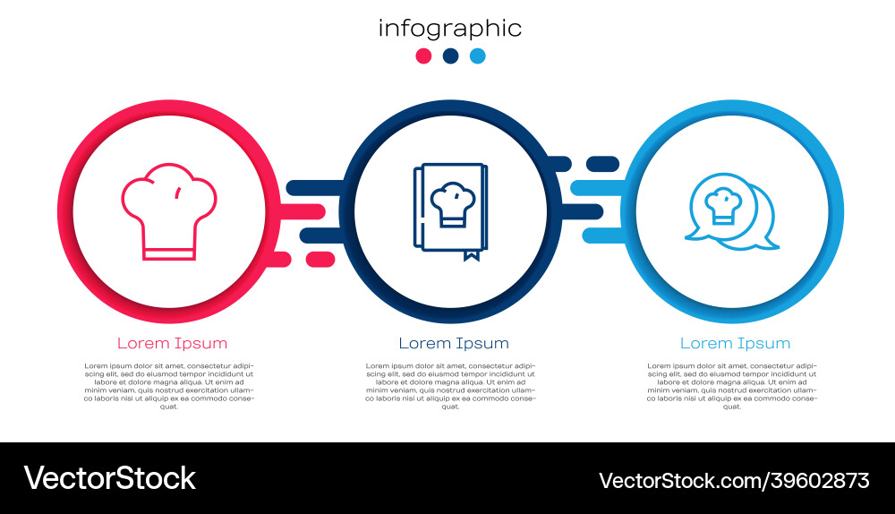 Set line chef hat cookbook and in speech bubble Vector Image