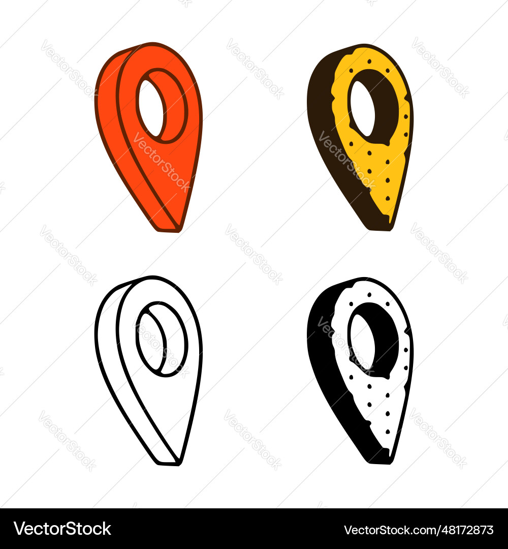 Set of location pins in different styles isolated vector image