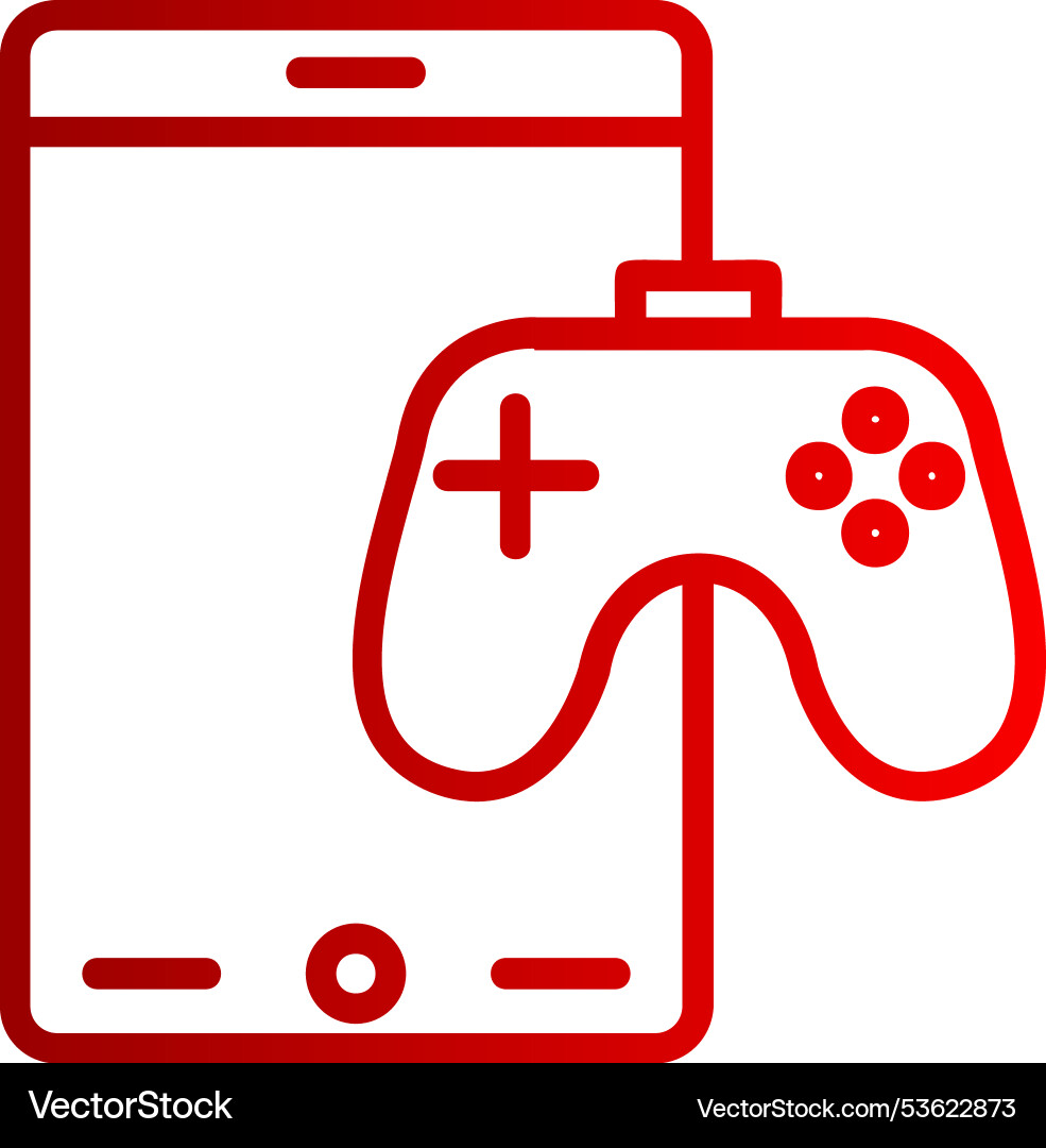 Touch game line gradient icon Vector Image
