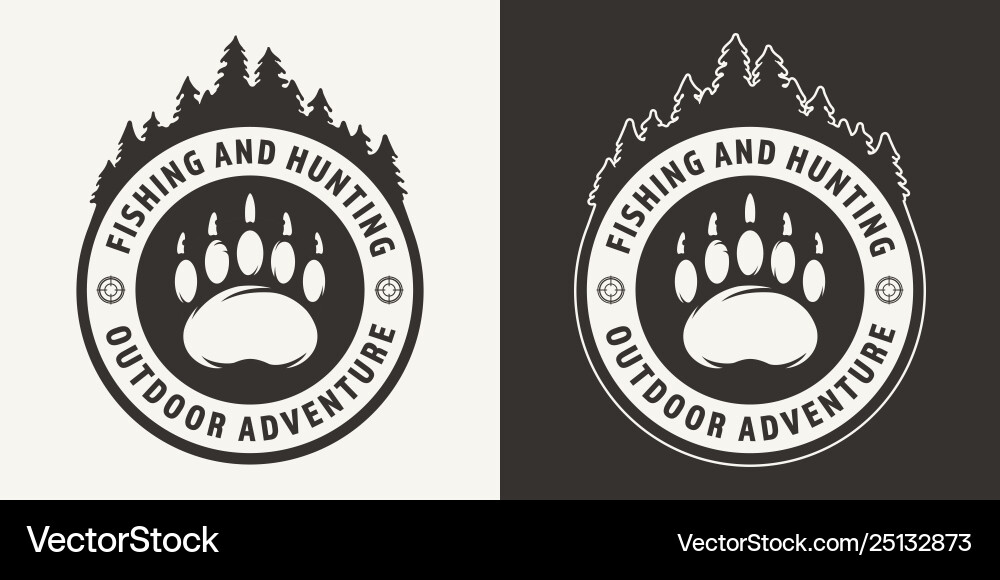 Vintage monochrome hunting round emblem Vintage monochrome hunting round emblem vector image