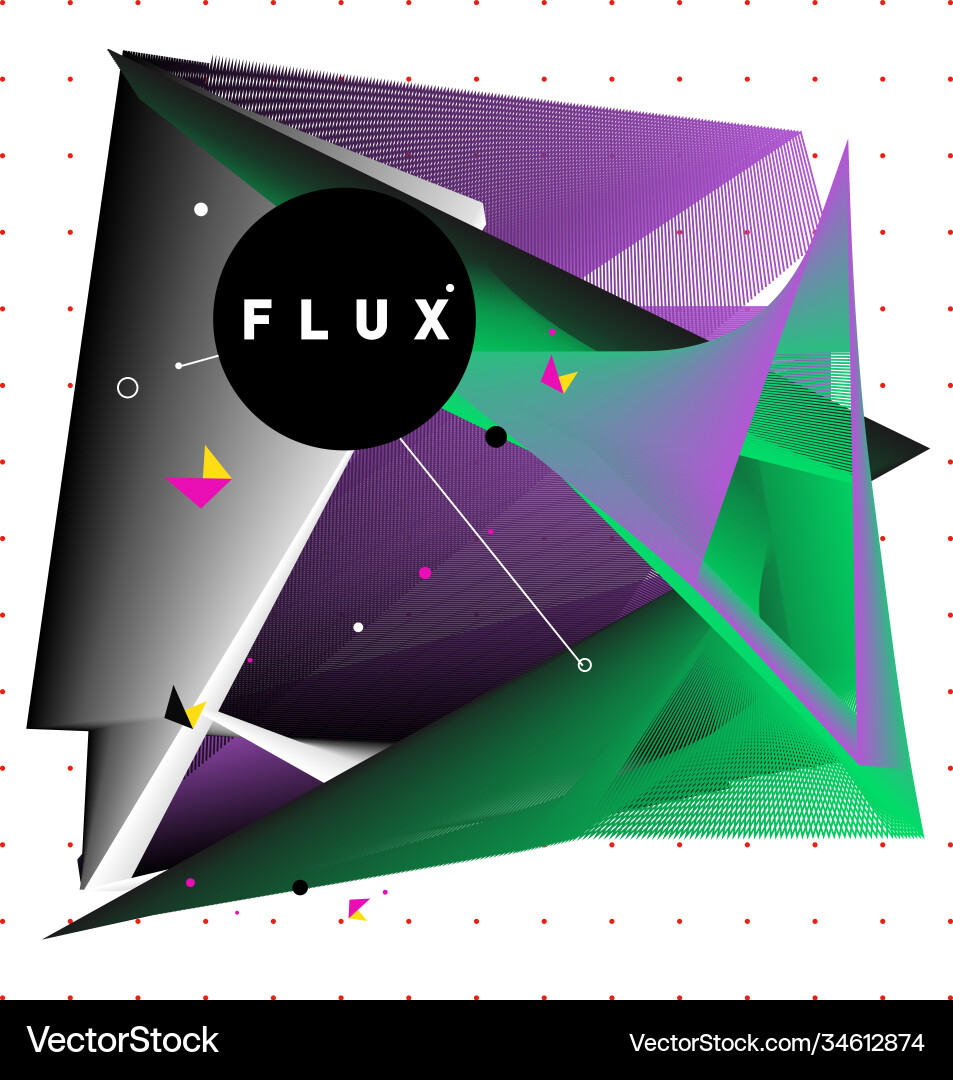3d colorful wave background dynamic flux effect Vector Image