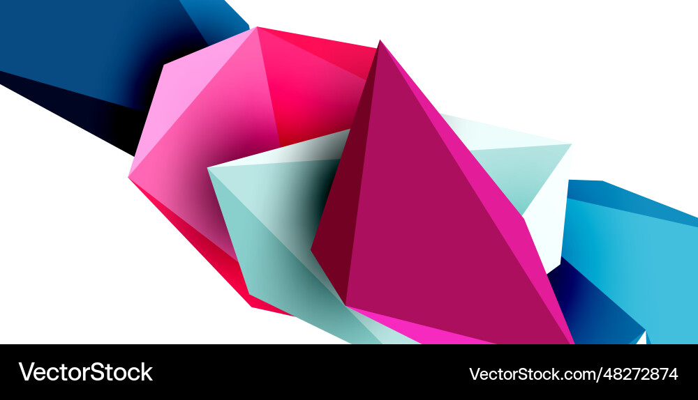 3d low poly triangle design elements Vector Image