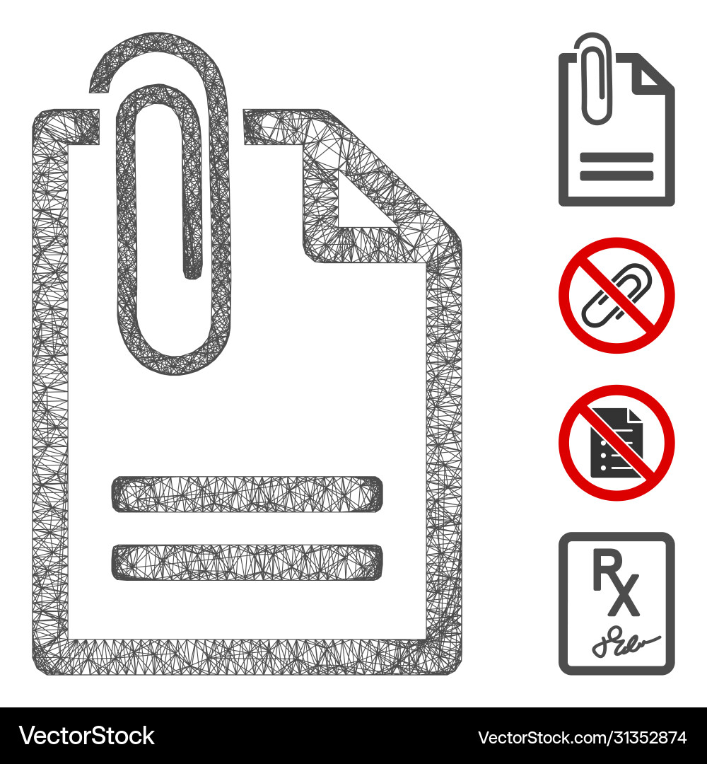 Attached document web mesh Attached document web mesh vector image