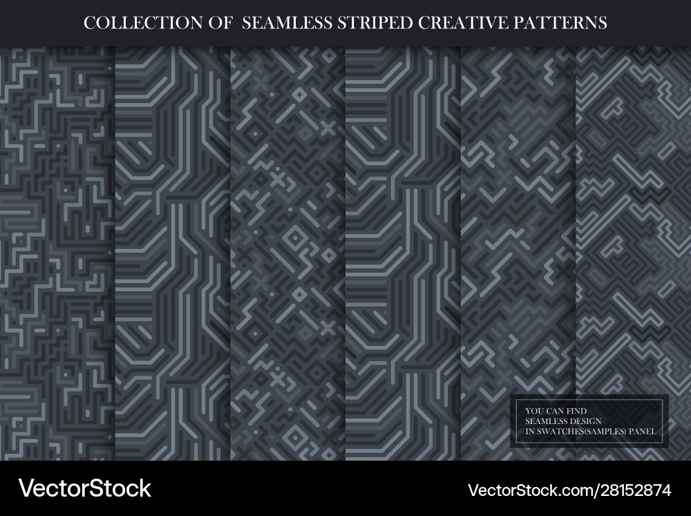Collection creative seamless striped patterns Vector Image