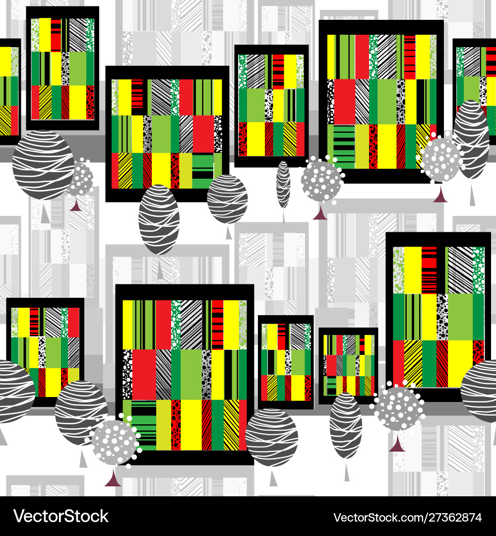 Colorful texture architecture seamless pattern Vector Image