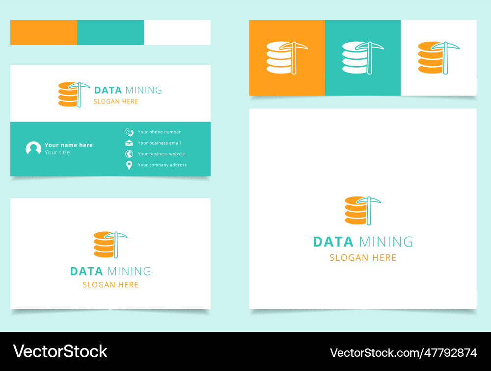 Data mining logo design with editable slogan Data mining logo design with editable slogan vector image